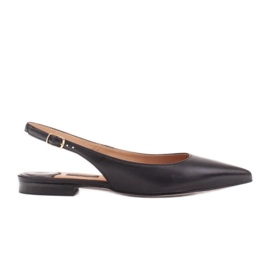 Marco Shoes Természetes bőr szandál fekete színben