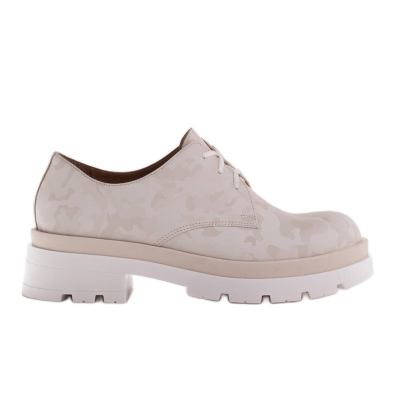 Marco Shoes Camo bőr cipő vastag talppal bézs
