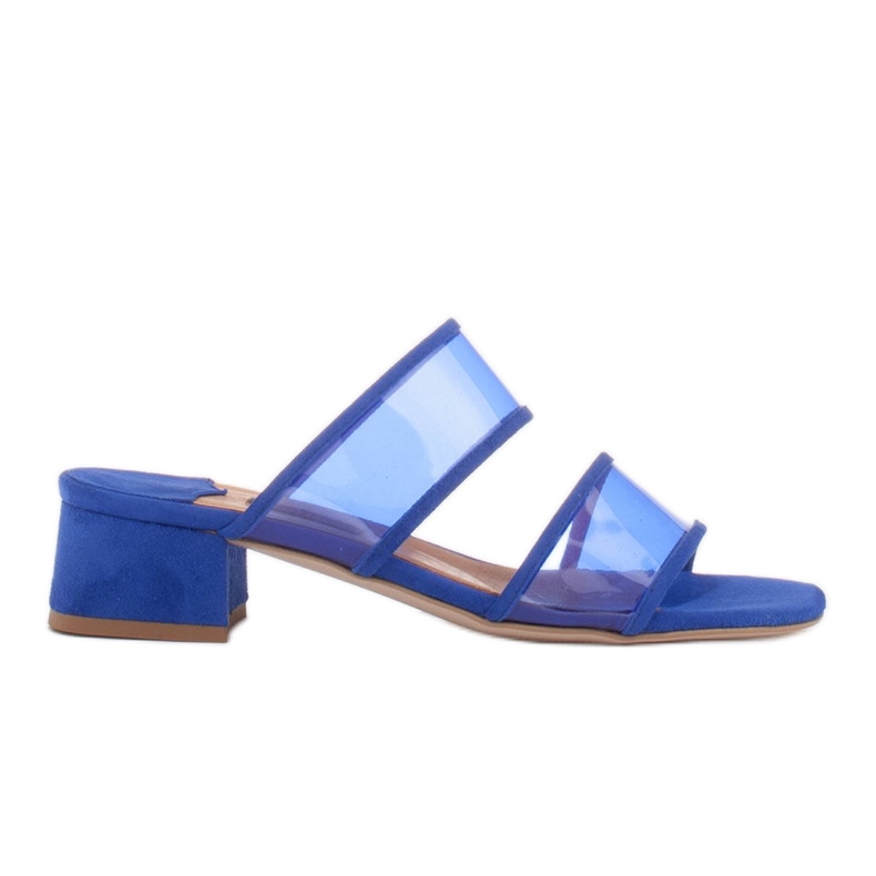 Marco Shoes Női papucs áttetsző csíkokkal piros