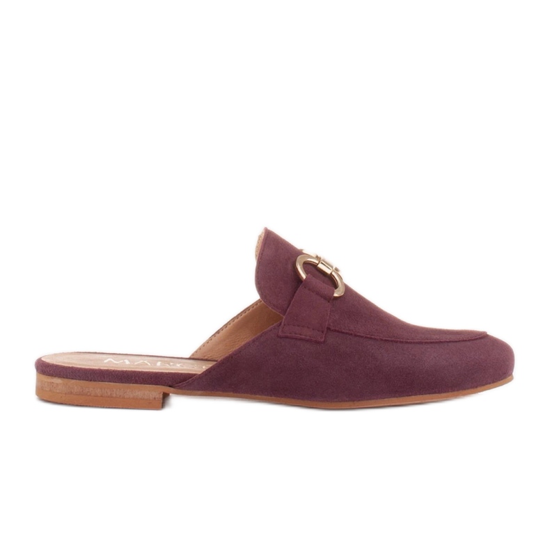 Marco Shoes Női velúr papucs díszítéssel piros sokszínű