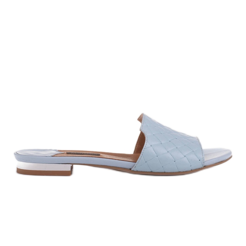 Marco Shoes Elegáns női papucs dombornyomott bőrből kék