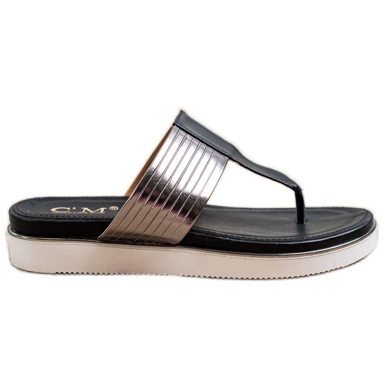 Cm Paris Kényelmes öko bőr papucs fekete