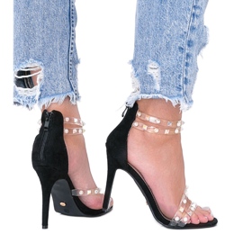 Fekete szandál Mao magas sarkán Fekete szandál Mao magas sarkán