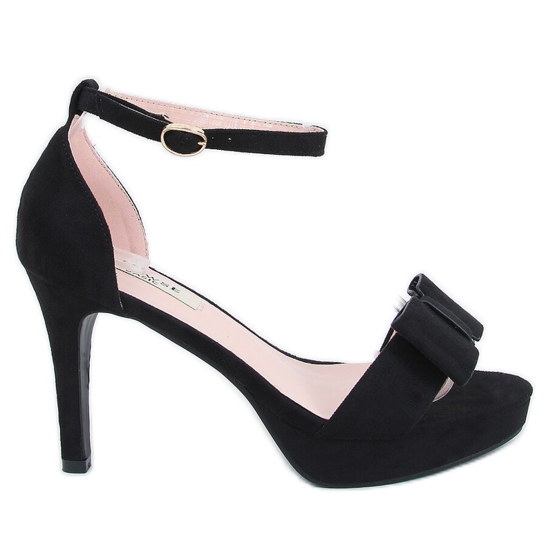 Fekete 9R32 fekete platform szandál