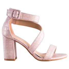 Renda Szandál egy bárban, öko bőrrel rózsaszín Renda Szandál egy bárban, öko bőrrel rózsaszín