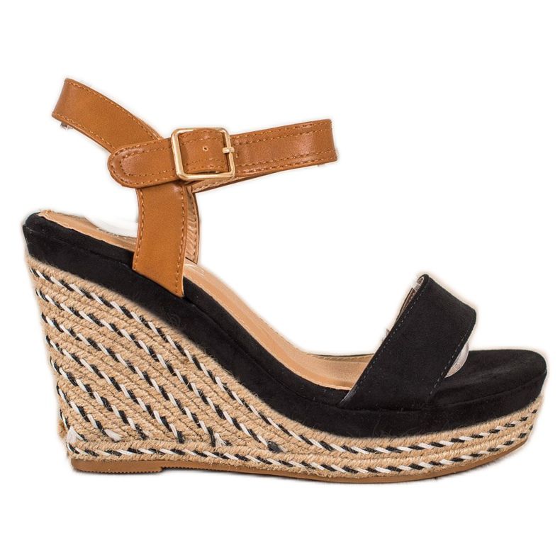 SHELOVET Espadrilles On Wedge szandál fekete