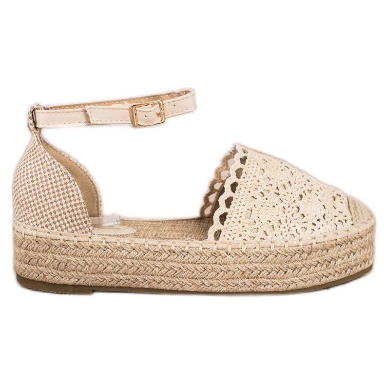 Sixth Sense Espadrilles csipkebetéttel bézs