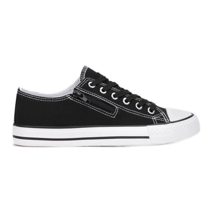 Női cipők cipzárral, fekete Malani