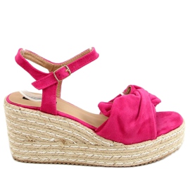 Szandál espadrilles fukszia ékeken WH-3K63 Fuchsia rózsaszín
