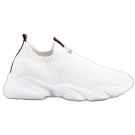 SHELOVET Fehér divatú csúszós cipők SHELOVET Fehér divatú csúszós cipők