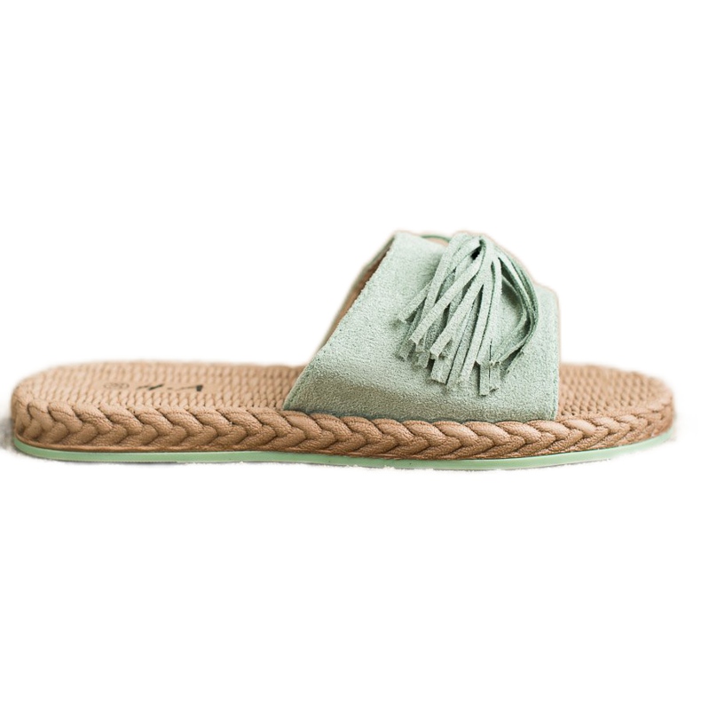 SHELOVET Papucs szegéllyel zöld