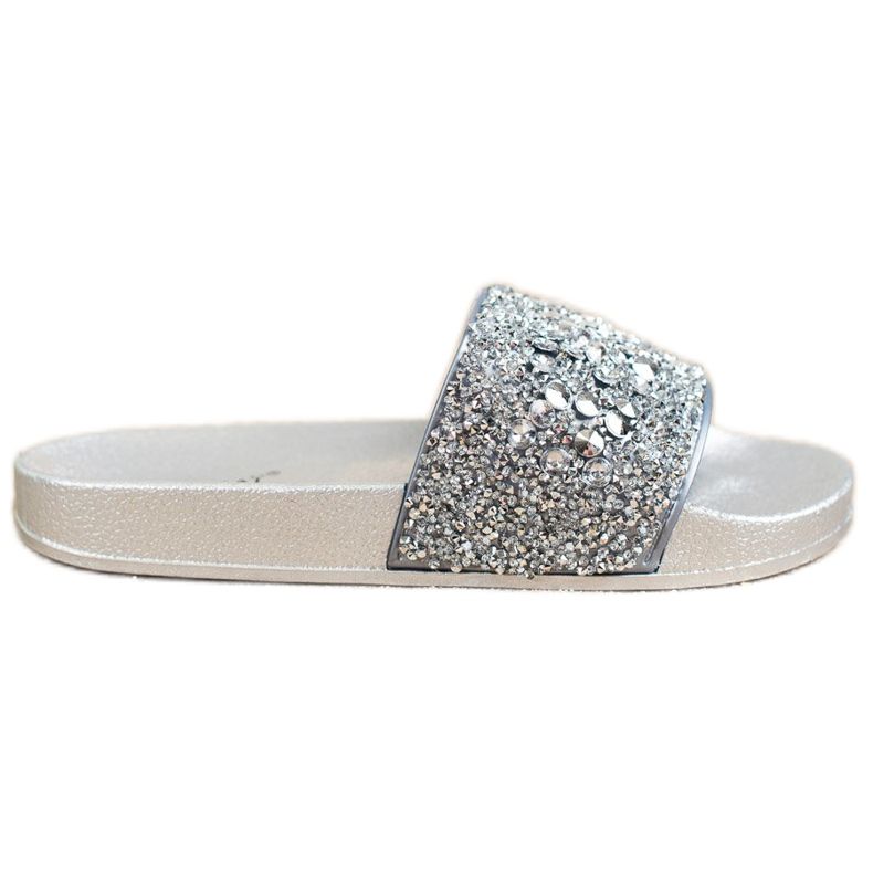 SHELOVET Papucs díszekkel szürke SHELOVET Papucs díszekkel szürke