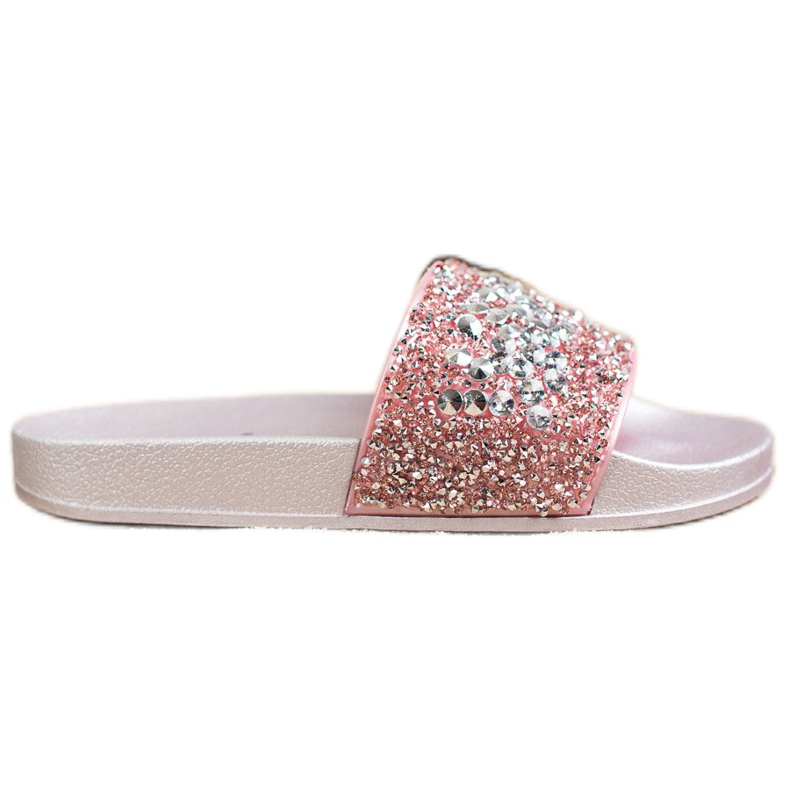 SHELOVET Papucs díszekkel rózsaszín