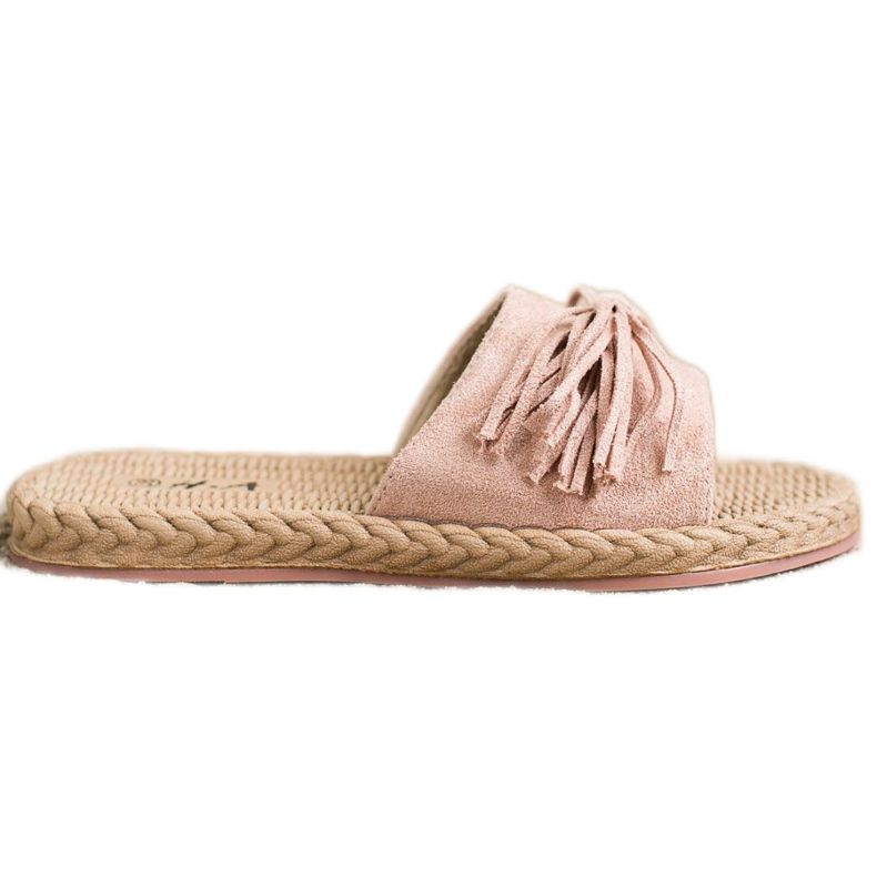 SHELOVET Papucs szegéllyel rózsaszín