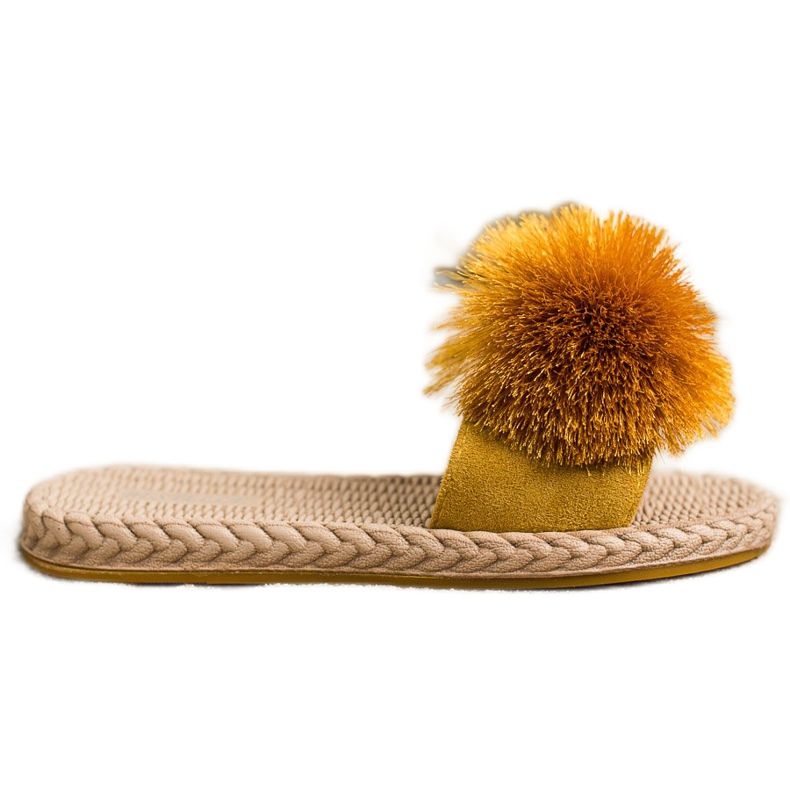Bestelle Papucs Pompommal sárga