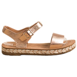 SHELOVET Kényelmes arany szandál aranysárga