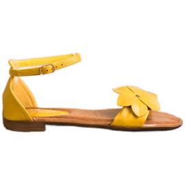 Diamantique Sárga szandál virággal