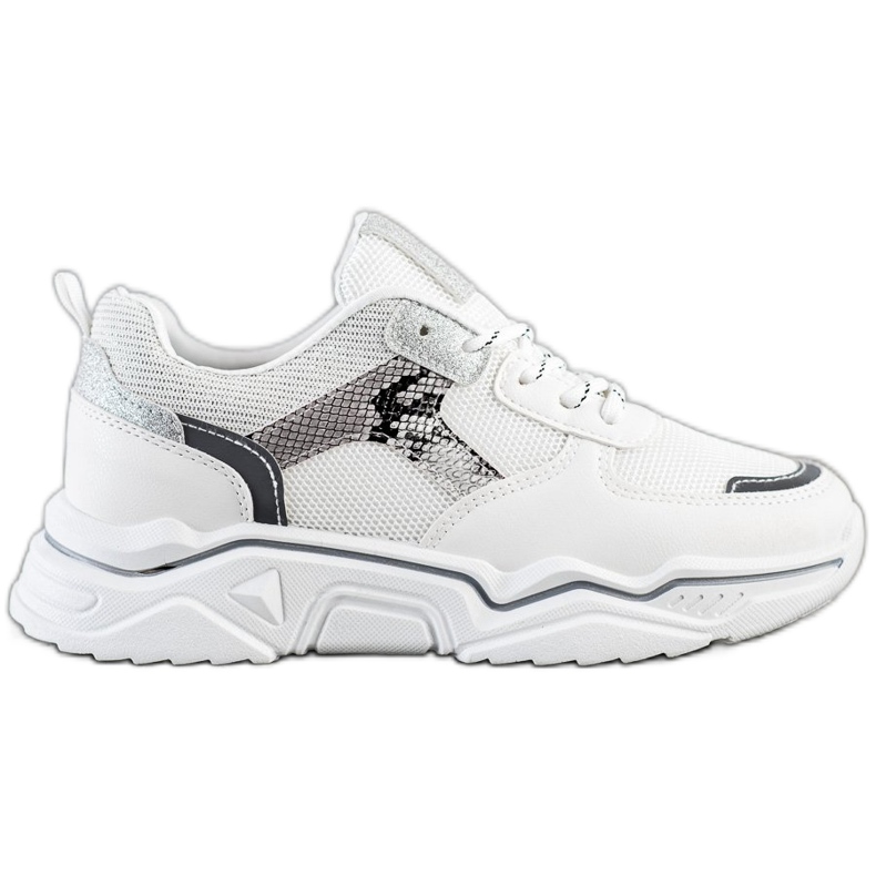 SHELOVET Fehér cipők csillogással