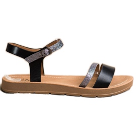 Cm Paris Stílusos szandál csillogással fekete szürke