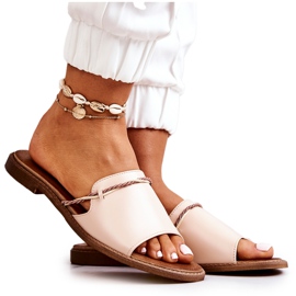 Lewski Shoes bőr papucsok, bézs Lewski Shoes bőr papucsok, bézs