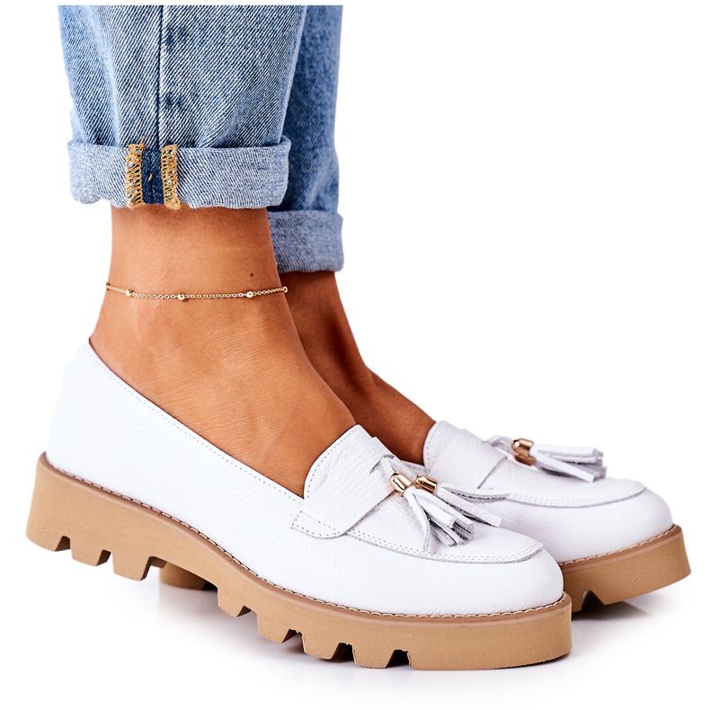 Bőr cipők Lewski Shoes 3053 Fehér