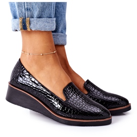 Lakkozott cipő Wedge Vinceza 10675 fekete