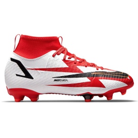 Nike Superfly 8 Academy CR7 Mg Jr DB2672-600 futballcipő szürke / ezüst, fehér, piros fehér