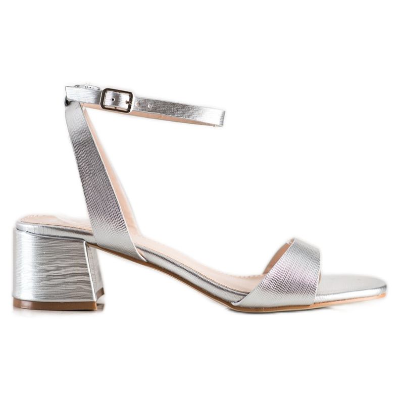 SHELOVET Elegáns ezüst szandál