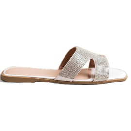 SHELOVET Papucs kristályokkal fehér