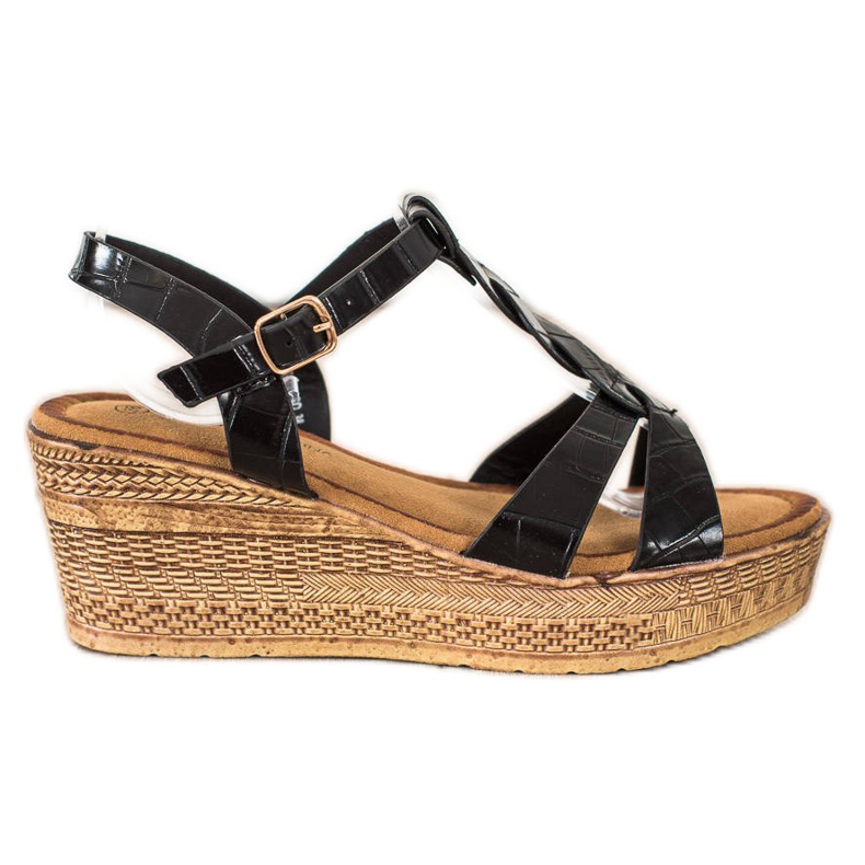 Queentina Eco bőr szandál fekete