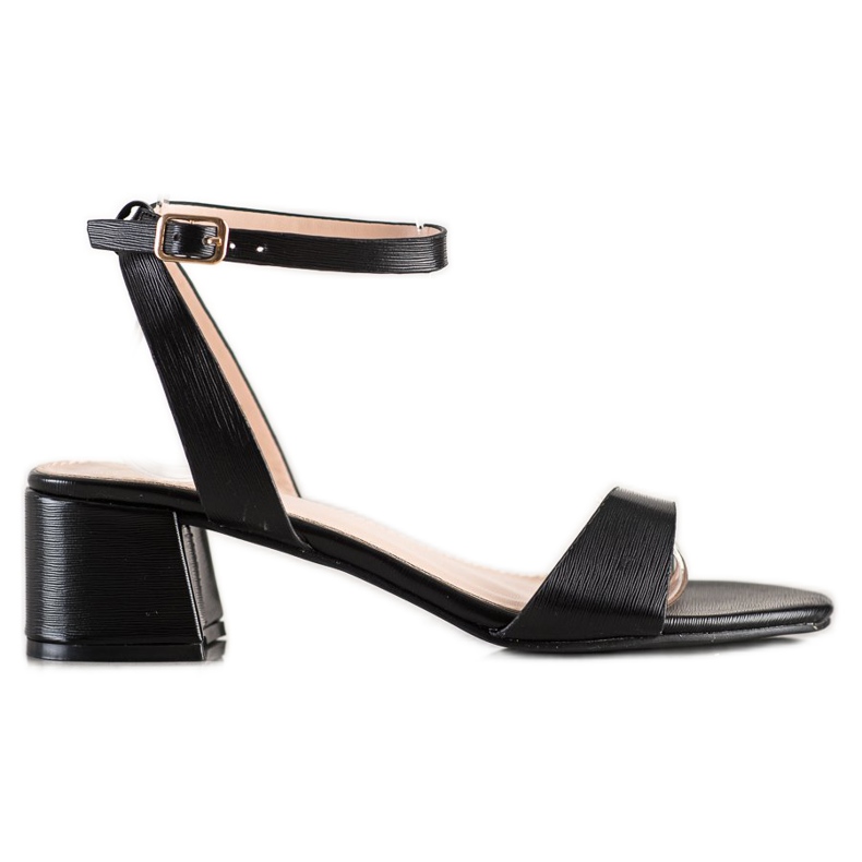 SHELOVET Elegáns fekete szandál