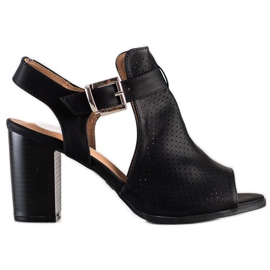Renda Épített szandál Eco bőrrel fekete