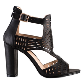 Renda Áttört divat szandál fekete