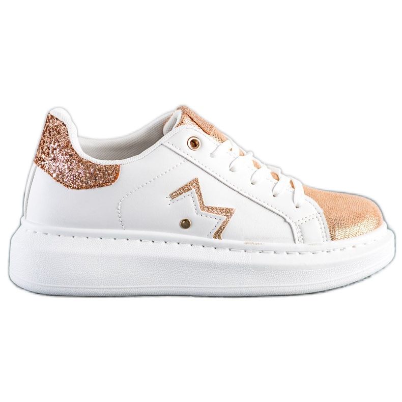 SHELOVET Stílusos cipők a platformon fehér SHELOVET Stílusos cipők a platformon fehér