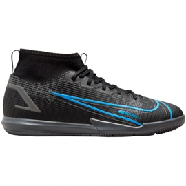 Nike Mercurial Superfly 8 Academy Ic Jr CV0784-004 futballcipő fekete fekete Nike Mercurial Superfly 8 Academy Ic Jr CV0784-004 futballcipő fekete fekete