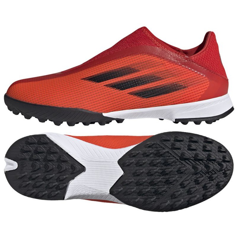 Adidas X Speedflow.3 Ll Tf Jr FY3255 futballcipő sokszínű narancs és vörös Adidas X Speedflow.3 Ll Tf Jr FY3255 futballcipő sokszínű narancs és vörös