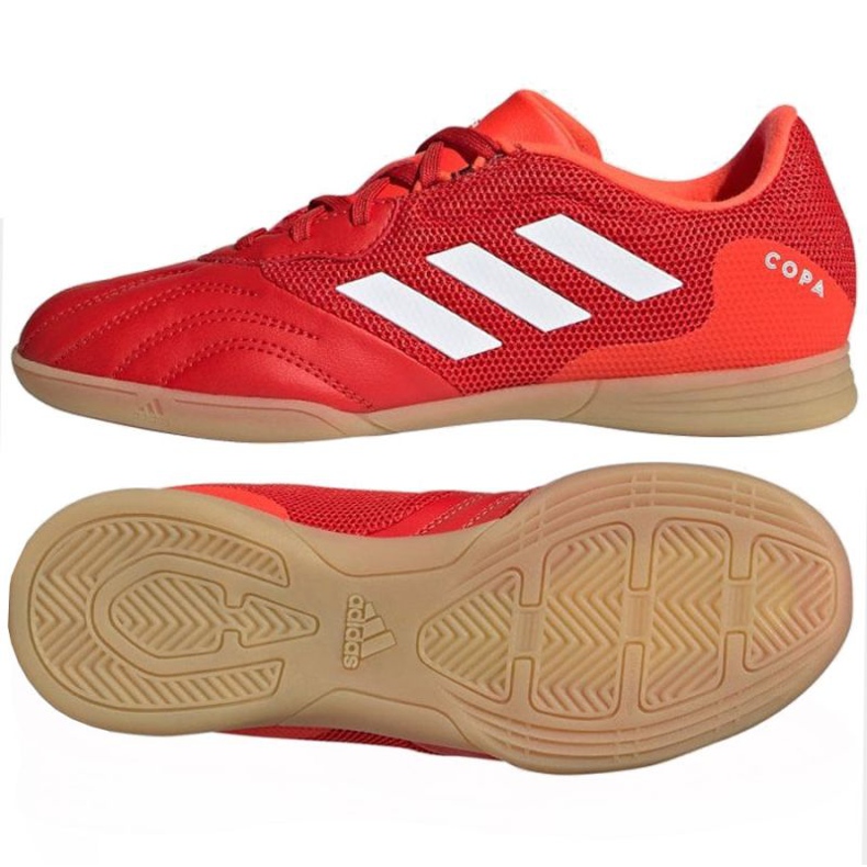 Adidas Copa Sense.3 In Sala Jr FY6157 futballcipő piros narancs és vörös