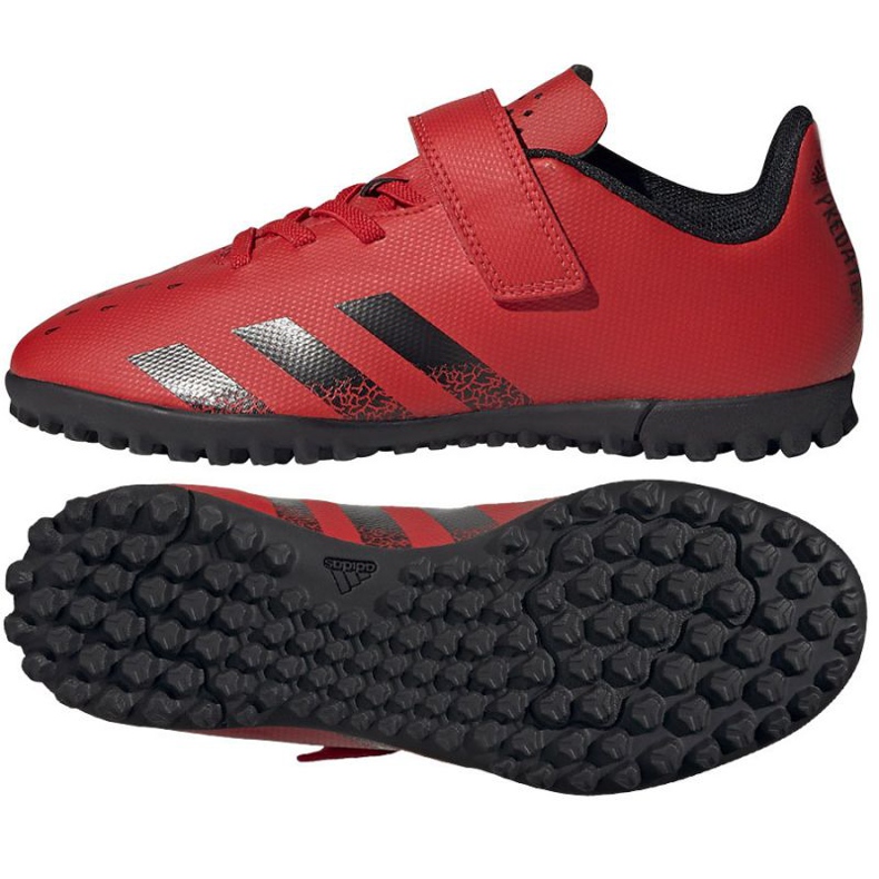Adidas Predator Freak.4 H&L Tf Jr FY6323 futballcipő sokszínű narancs és vörös Adidas Predator Freak.4 H&L Tf Jr FY6323 futballcipő sokszínű narancs és vörös