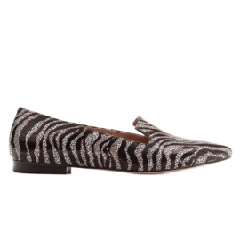 Marco Shoes Lordsy bőrű balerinák - párduc minta fekete Marco Shoes Lordsy bőrű balerinák - párduc minta fekete