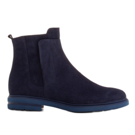Marco Shoes Könnyű, természetes bőrből készült, lapos aljú szigetelésű csizma sötétkék Marco Shoes Könnyű, természetes bőrből készült, lapos aljú szigetelésű csizma sötétkék