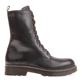 Marco Shoes Magas bokacsizma, áttetsző talpra kötött csizma fekete