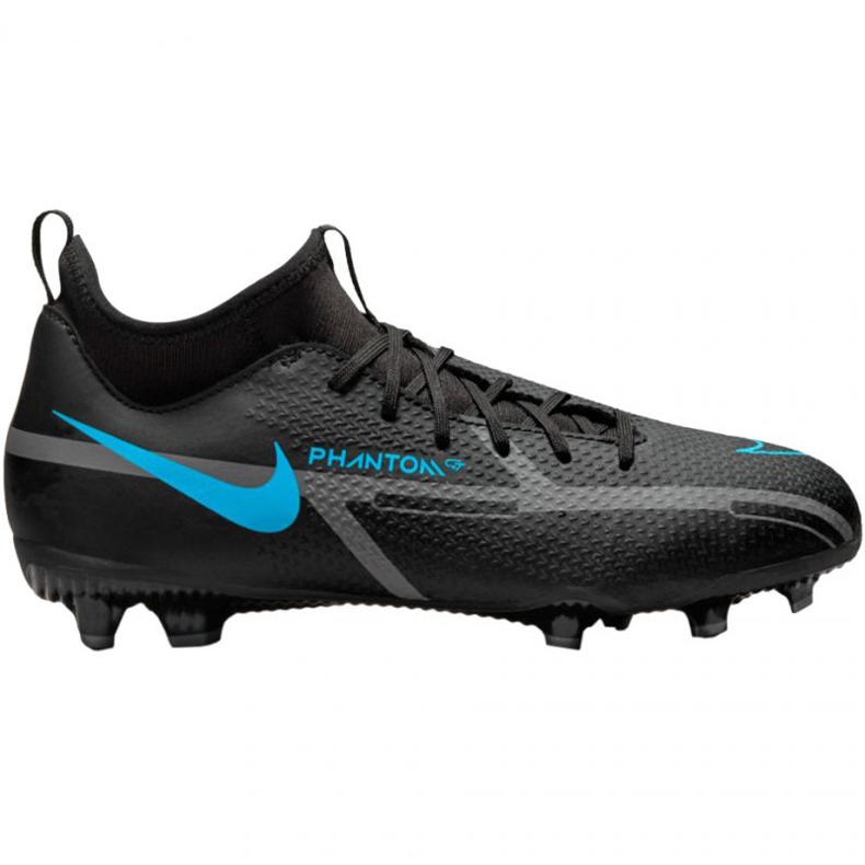 Nike Phantom GT2 Academy Df FG / MG Jr DC0813 004 futballcipő fekete fekete Nike Phantom GT2 Academy Df FG / MG Jr DC0813 004 futballcipő fekete fekete