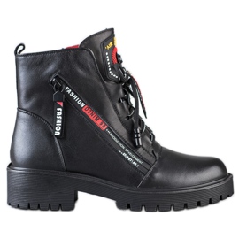 ARTIKER Bőrmunkások dekoratív cipzárral fekete