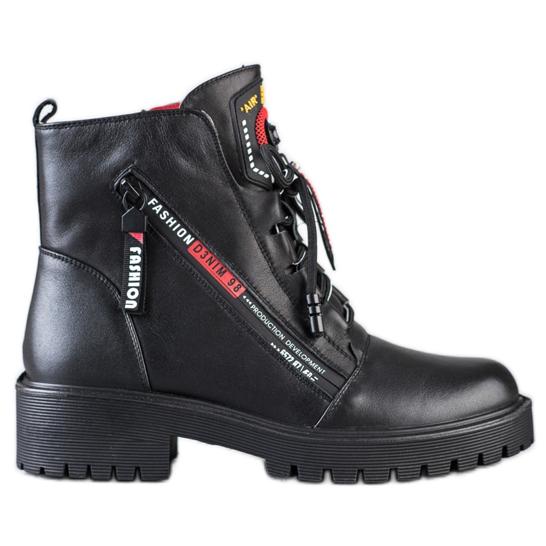 ARTIKER Bőrmunkások dekoratív cipzárral fekete