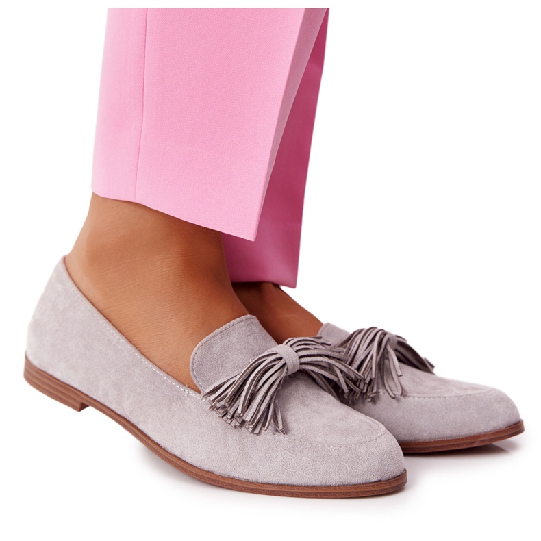 EVE Szürke Velúr Cipők Karimákkal Alicante 21PB35-3530