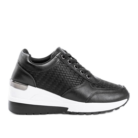 Fekete ék cipők fonott Dianne mintával