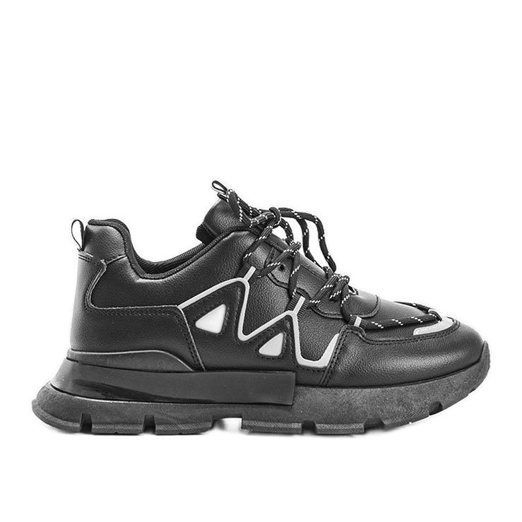 Fekete cipők fényvisszaverő Filua betétekkel