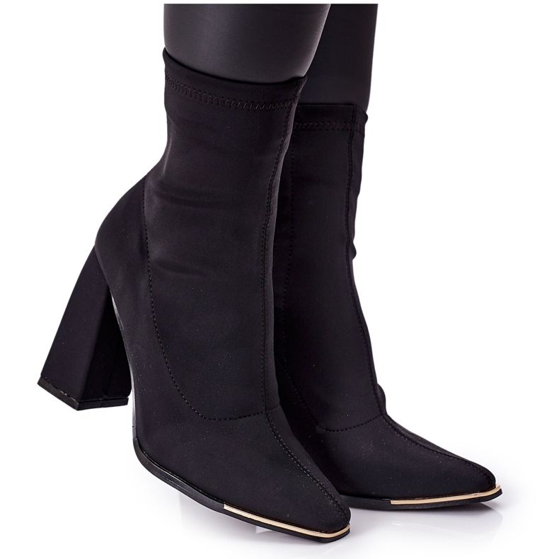 Csizma egy posta fekete elasztikus szövet Wow Effect