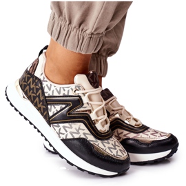 Logowane Sportcipő Cipők Bézs és Fekete Mindig Logowane Sportcipő Cipők Bézs és Fekete Mindig