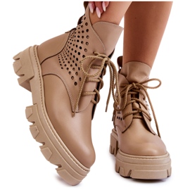 Alberto Violli Bőrmunkások áttört mintával Bézs Abilene Alberto Violli Bőrmunkások áttört mintával Bézs Abilene